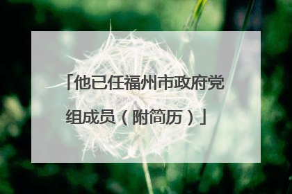 他已任福州市政府党组成员（附简历）