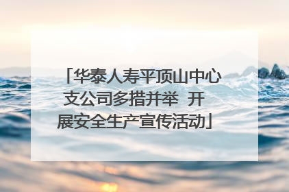 华泰人寿平顶山中心支公司多措并举  开展安全生产宣传活动