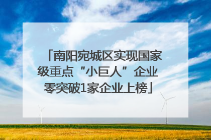 南阳宛城区实现国家级重点“小巨人”企业零突破1家企业上榜