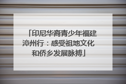 印尼华裔青少年福建漳州行：感受祖地文化和侨乡发展脉搏