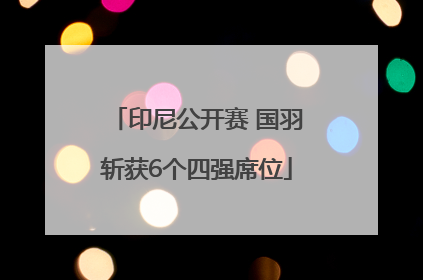 印尼公开赛 国羽斩获6个四强席位