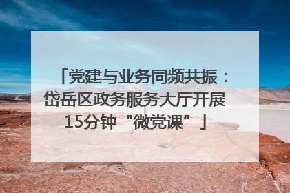 党建与业务同频共振：岱岳区政务服务大厅开展15分钟“微党课”