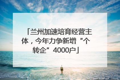 兰州加速培育经营主体，今年力争新增“个转企”4000户