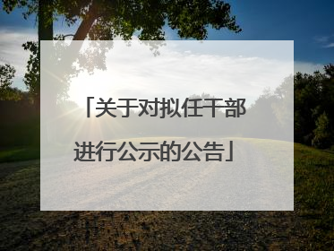 关于对拟任干部进行公示的公告