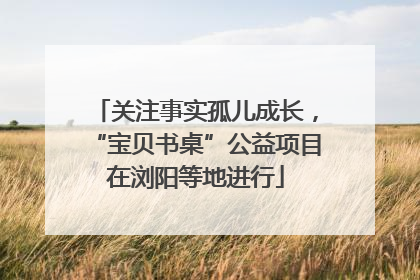 关注事实孤儿成长，“宝贝书桌”公益项目在浏阳等地进行