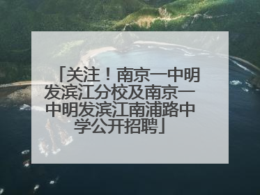 关注！南京一中明发滨江分校及南京一中明发滨江南浦路中学公开招聘