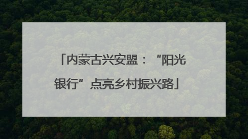 内蒙古兴安盟：“阳光银行”点亮乡村振兴路