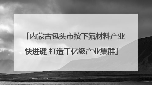 内蒙古包头市按下氟材料产业快进键 打造千亿级产业集群