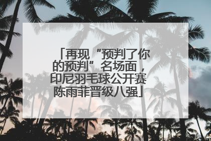 再现“预判了你的预判”名场面，印尼羽毛球公开赛陈雨菲晋级八强
