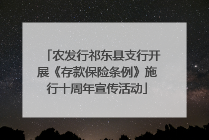 农发行祁东县支行开展《存款保险条例》施行十周年宣传活动