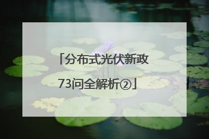 分布式光伏新政73问全解析②