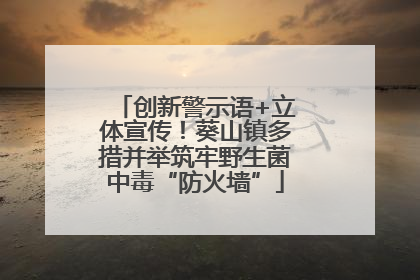 创新警示语+立体宣传！葵山镇多措并举筑牢野生菌中毒“防火墙”