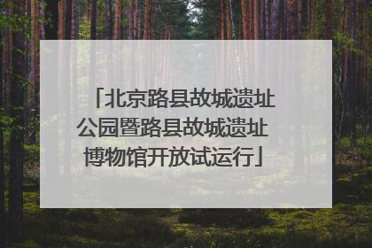 北京路县故城遗址公园暨路县故城遗址博物馆开放试运行