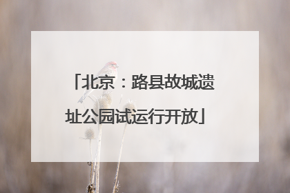 北京：路县故城遗址公园试运行开放