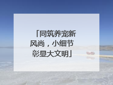 同筑养宠新风尚，小细节彰显大文明