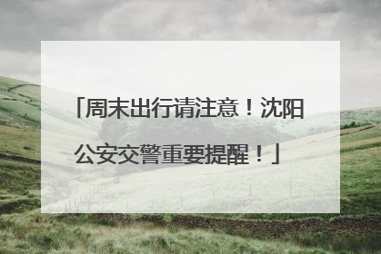 周末出行请注意！沈阳公安交警重要提醒！