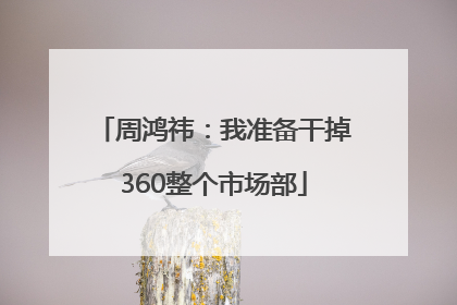 周鸿祎：我准备干掉360整个市场部