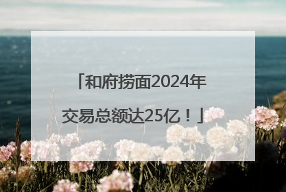 和府捞面2024年交易总额达25亿！