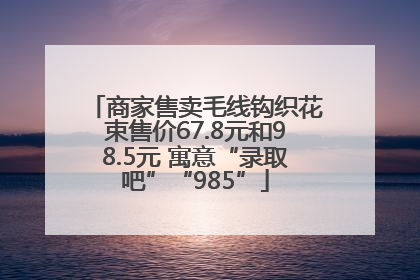 商家售卖毛线钩织花束售价67.8元和98.5元 寓意“录取吧”“985”