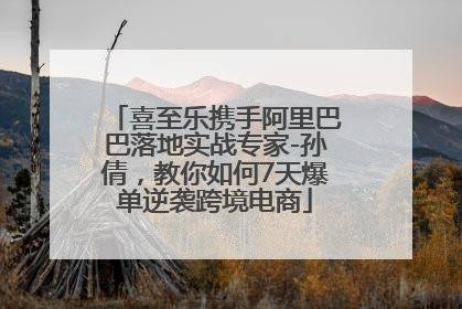 喜至乐携手阿里巴巴落地实战专家-孙倩，教你如何7天爆单逆袭跨境电商