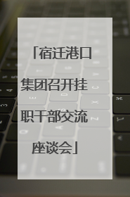 宿迁港口集团召开挂职干部交流座谈会