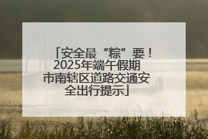 安全最“粽”要！2025年端午假期市南辖区道路交通安全出行提示