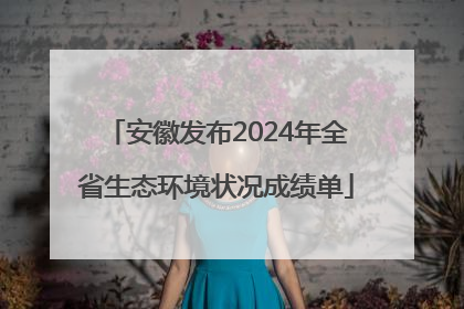 安徽发布2024年全省生态环境状况成绩单