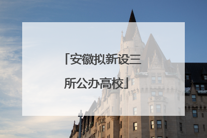安徽拟新设三所公办高校