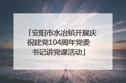 安阳市水冶镇开展庆祝建党104周年党委书记讲党课活动