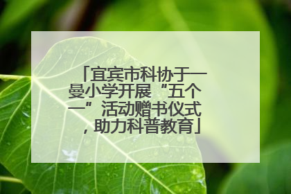 宜宾市科协于一曼小学开展“五个一”活动赠书仪式，助力科普教育