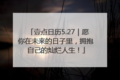壹点日历5.27｜愿你在未来的日子里，拥抱自己的灿烂人生！
