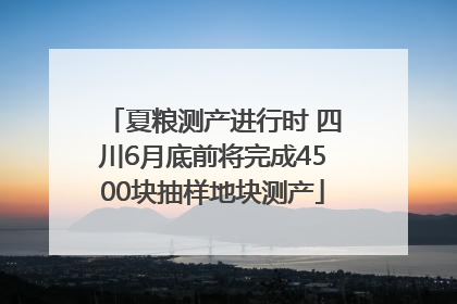 夏粮测产进行时 四川6月底前将完成4500块抽样地块测产