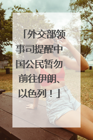 外交部领事司提醒中国公民暂勿前往伊朗、以色列！