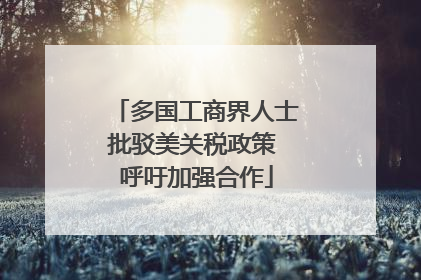 多国工商界人士批驳美关税政策 呼吁加强合作