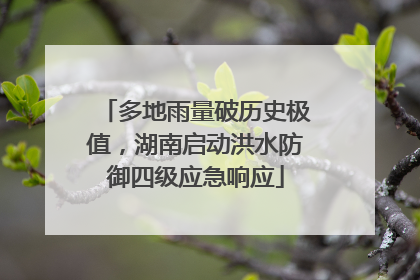 多地雨量破历史极值，湖南启动洪水防御四级应急响应