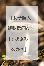女子骗人钱财后问AI：我该怎么办？