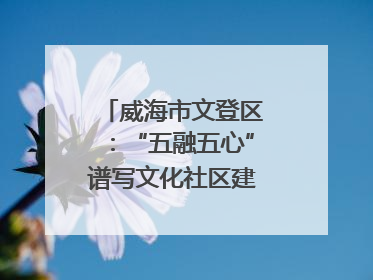 威海市文登区：“五融五心”谱写文化社区建设新篇章