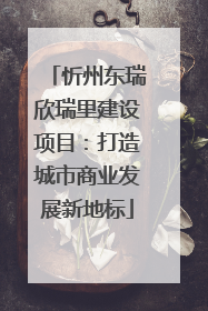 忻州东瑞欣瑞里建设项目：打造城市商业发展新地标