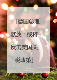德国总理默茨：或将反击美国关税政策