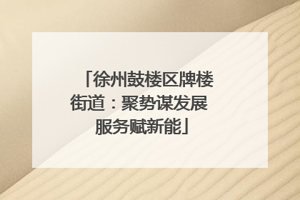 徐州鼓楼区牌楼街道：聚势谋发展 服务赋新能