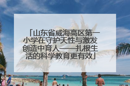 山东省威海高区第一小学在守护天性与激发创造中育人——扎根生活的科学教育更有效