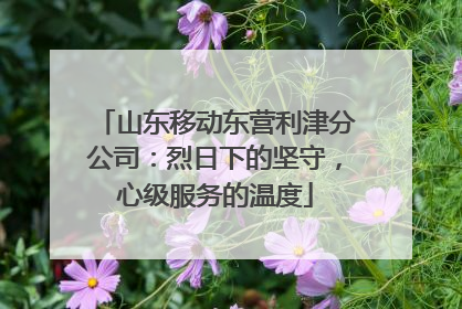 山东移动东营利津分公司：烈日下的坚守，心级服务的温度