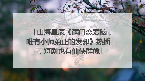 山海星辰《满门恋爱脑，唯有小师弟正的发邪》热播，短剧也有仙侠群像