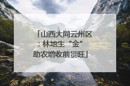 山西大同云州区：林地生“金” 助农增收前景旺