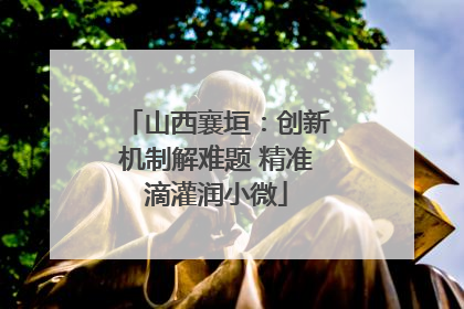 山西襄垣：创新机制解难题 精准滴灌润小微