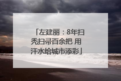 左建丽：8年扫秃扫帚百余把 用汗水给城市添彩