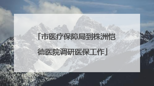 市医疗保障局到株洲恺德医院调研医保工作