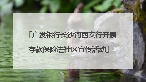 广发银行长沙河西支行开展存款保险进社区宣传活动