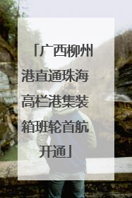 广西柳州港直通珠海高栏港集装箱班轮首航开通