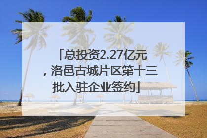 总投资2.27亿元，洛邑古城片区第十三批入驻企业签约